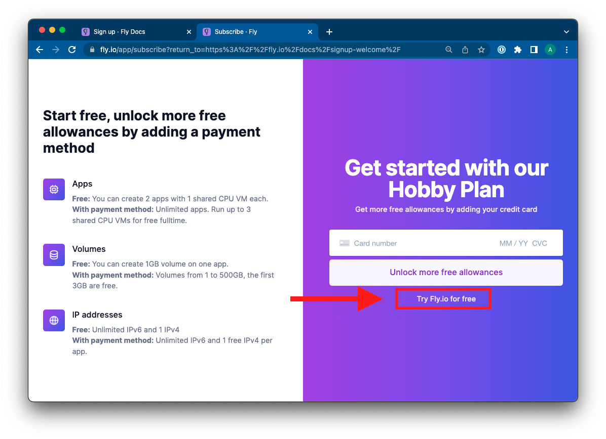 Try Fly.io for free